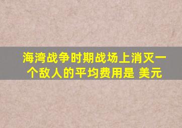 海湾战争时期战场上消灭一个敌人的平均费用是 美元